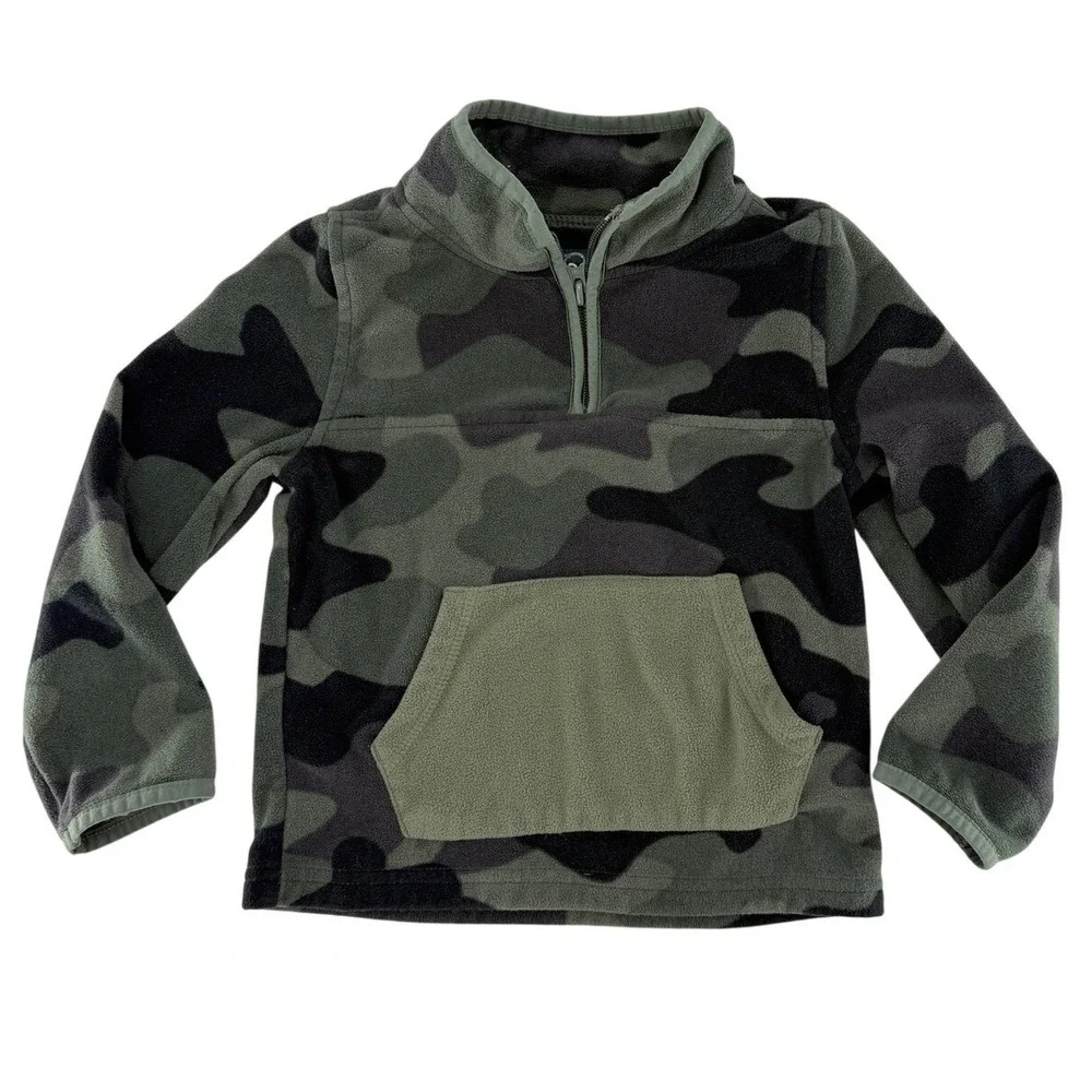 OshKosh B'gosh Kids Camo Fleece Pullover Sweatshirt Size‎ 4T Outdoors Hiking